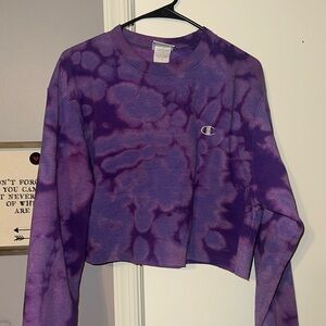 Cropped/tie dye champion crewneck